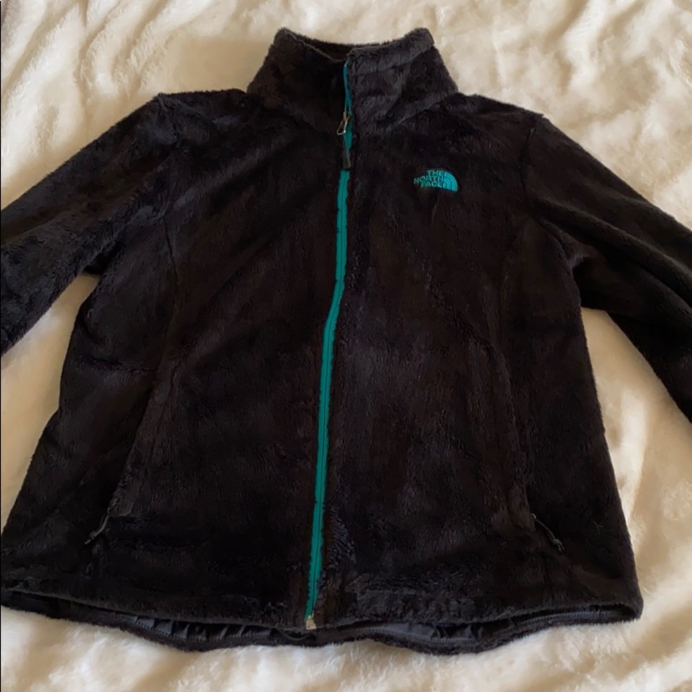 Black fuzzy full zip north face
